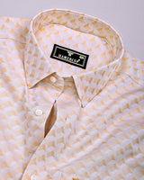 Wheat Cream Jacquard Texture Dobby Cotton Shirt