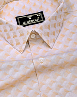 Wheat Cream Jacquard Texture Dobby Cotton Shirt