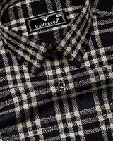 Edina Black With Cream Dobby Check Cotton Shirt