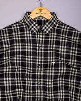 Edina Black With Cream Dobby Check Cotton Shirt