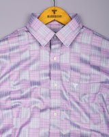 Ruddy Pink With Gray Check Premium Giza Shirt