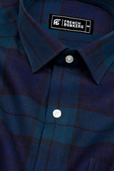 Poison Green with Black Twill check Shirt