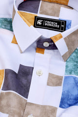White With Multi Colour Box Printed Shirt
