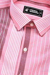 Velvet Rose With White Oxford Stripe Shirt