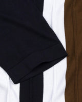 Brown With Black Candy Stripe Knitted Cotton Polo T-Shirt
