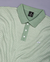 Formin Pistachio Green Knitted Cotton Polo T-Shirt