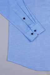 Liberty blue dobby texture cotton shirt