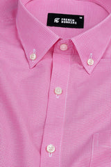 Taffy pink with white mini micro check cotton shirt