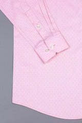 Baby pink stripe pattern jacquard shirt