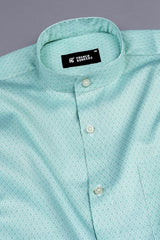 Kelly green with orange slice printed satin shirt