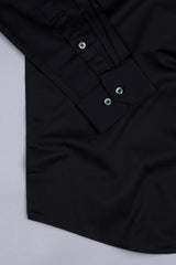 Jade black solid cotton shirt
