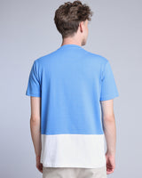 Carolina Blue With White Premium Cotton Designer T-shirt