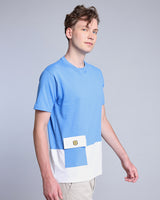 Carolina Blue With White Premium Cotton Designer T-shirt