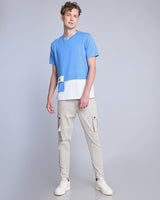 Carolina Blue With White Premium Cotton Designer T-shirt