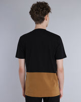 Black With Choco Brown Premium Cotton Designer T-shirt