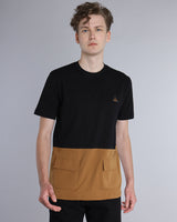 Black With Choco Brown Premium Cotton Designer T-shirt