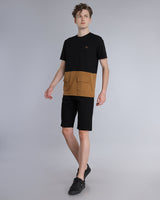Black With Choco Brown Premium Cotton Designer T-shirt