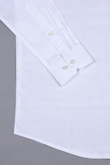 Pearl white jacquard cotton shirt