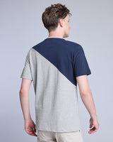 NavyBlue With Gray Pique Pima Designer T-Shirt