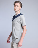 NavyBlue With Gray Pique Pima Designer T-Shirt