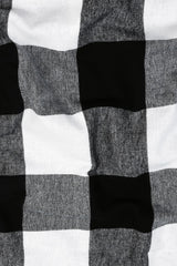 Cream white with black plaid flannel check shirt