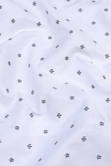 Smoke white with grey and black printed shirt