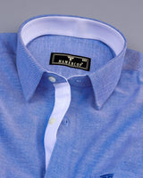 Cloud Blue Oxford Cotton Solid Formal Shirt