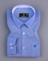 Cloud Blue Oxford Cotton Solid Formal Shirt