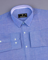 Cloud Blue Oxford Cotton Solid Formal Shirt