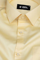 Canary yellow cotton satin shirt