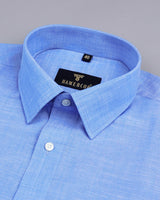 Earth Blue Linen Soft Cotton Formal Shirt