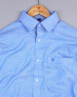 Earth Blue Linen Soft Cotton Formal Shirt