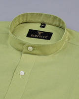 Iconic Olive Green Dobby Cotton Solid Shirt