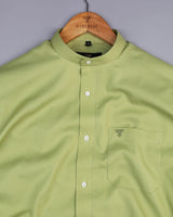 Iconic Olive Green Dobby Cotton Solid Shirt