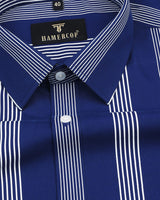 Bloom NavyBlue With White University Stripe Cotton Shirt