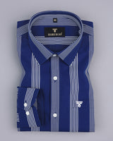 Bloom NavyBlue With White University Stripe Cotton Shirt