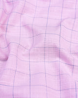 Venom Pink Formal Check Linen Cotton Shirt