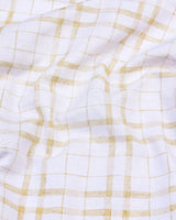Pampas Cream With White Dobby Twill Check Cotton Shirt