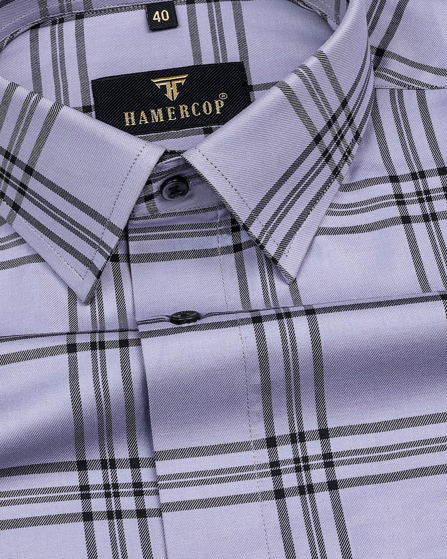 Topaz Gray Black Twill Check Dobby Shirt – Hamercop