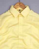 Lupi Yellow Dobby Cotton Solid Formal Shirt