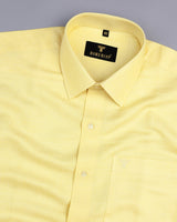 Lupi Yellow Dobby Cotton Solid Formal Shirt