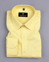 Lupi Yellow Dobby Cotton Solid Formal Shirt