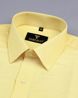 Lupi Yellow Dobby Cotton Solid Formal Shirt