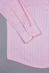 Pale pink with ash grey line regency stripe shirt