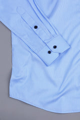 Royal blue micro houndstooth shirt