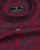 Mahogany Maroon Shadow Jacquard Premium Gizza Cotton Shirt