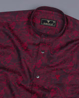 Mahogany Maroon Shadow Jacquard Premium Gizza Cotton Shirt