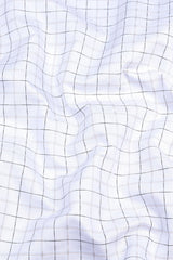 White with olive green and light brown line check shirt
