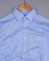 SkyBlue Houndstooth With Yellow Jacquard Dobby Cotton Shirt