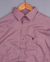 Red And Blue Zigzag Houndstooth Dobby Smooth Cotton Shirt